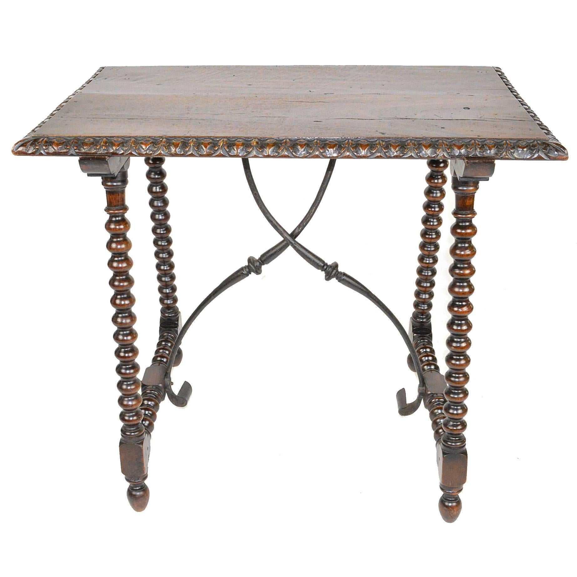 19th Century Italian Walnut Trestle Table
