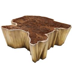 Brabbu Walnut and Brass organic modern Coffee Table, Fifty Shades of Grey Movie 2