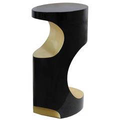 Pair of Contemporary Black Lacquer and Gold Leaf Side Tables 9