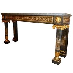19th Century French Neoclassical Painted and Giltwood Console Table