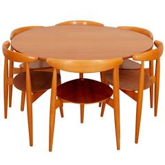 Hans J. Wegner "The Heart Set", "Hjertesættet" Dinning Room Set