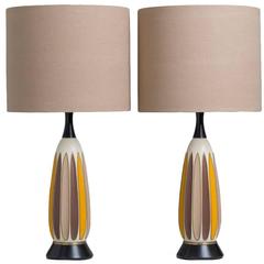 Pair of Ceramic Table Lamps by the FAIP Company, 1960s