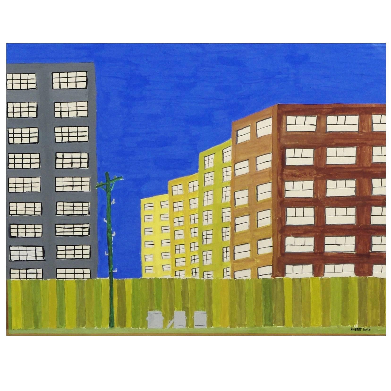 Robret Boyle Outsider/Folk Art Urban Landscape