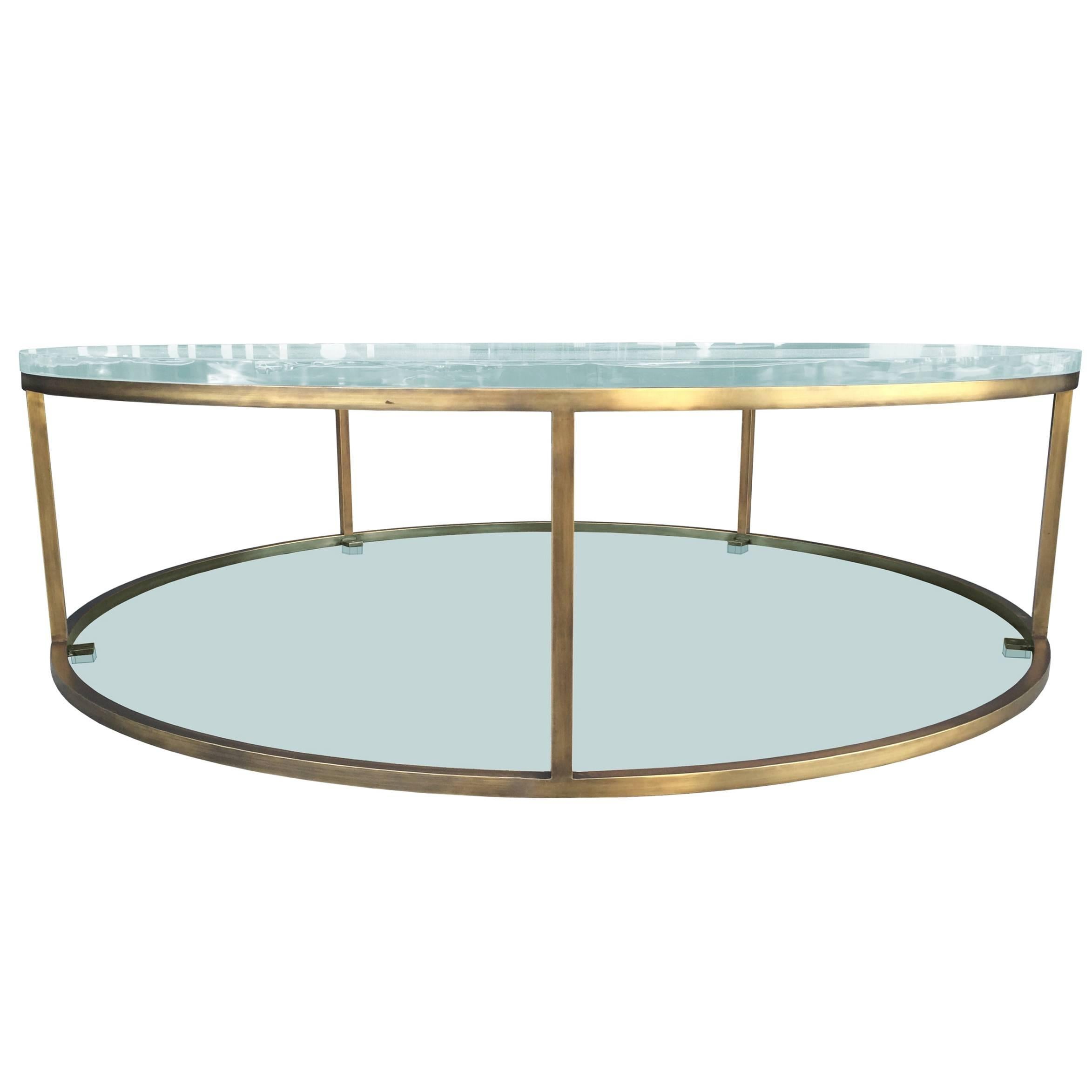 Lucite and Solid Brass "Aro One" Low Table by Amparo Calderón Tápia