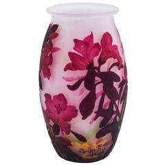 Vase Muller Frères, Luneville Decoration with Cameo Technique, circa 1920