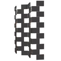 Folding High Gloss Lacquered Brown Screen from France 12