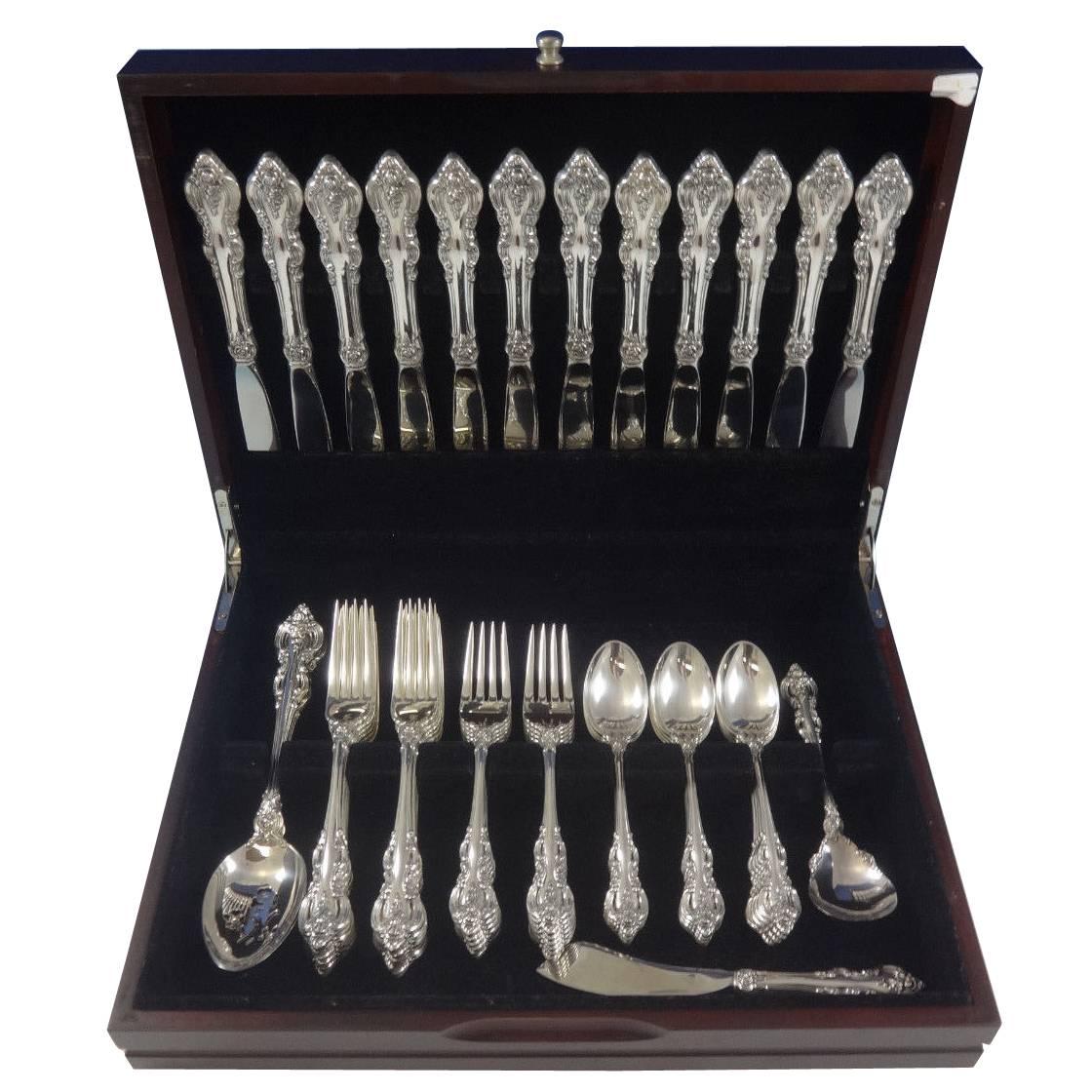 El Grandee by Towle Sterling Silver Flatware Set for 12 Service 52 Pieces For Sale
