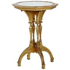 Aesthetic Movement Giltwood and Mirrored Antique Side Table, circa 1900