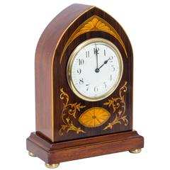 Antique Edwardian Inlaid Mahogany Mantle Clock, circa 1900