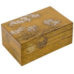 Antique Edo Gold Japanese Lacquer Kobako Box