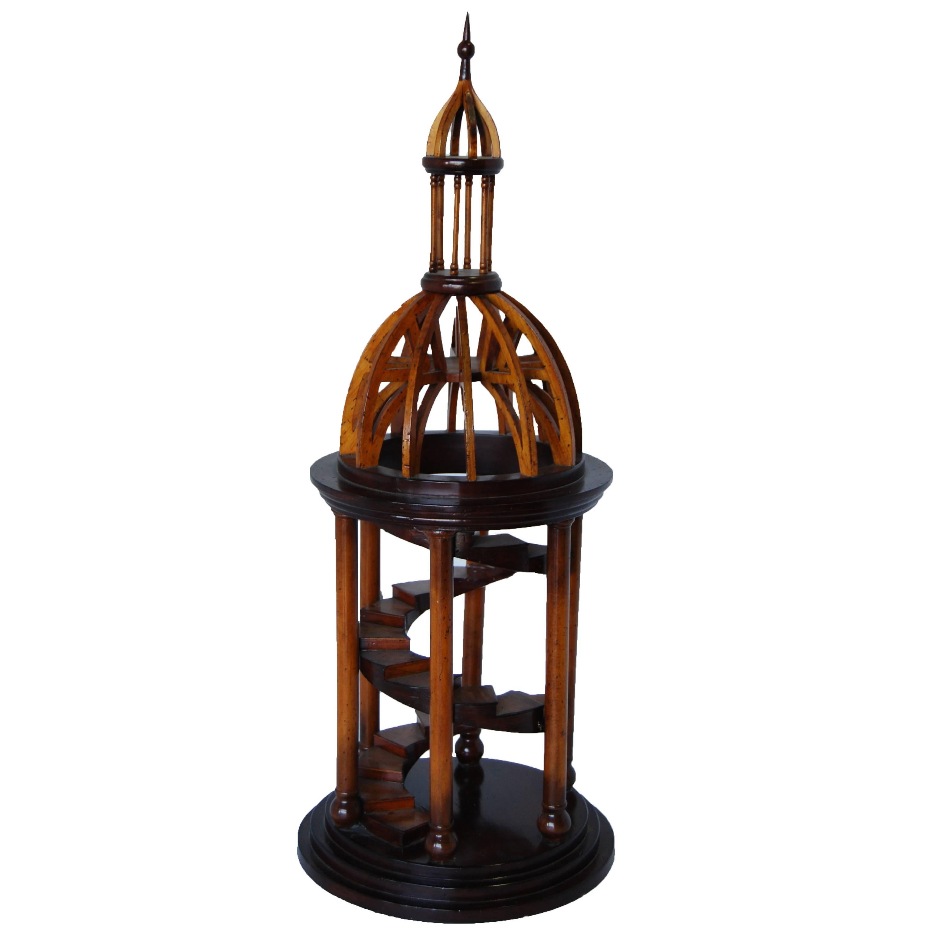 Carved Wood Bell Tower Model For Sale
