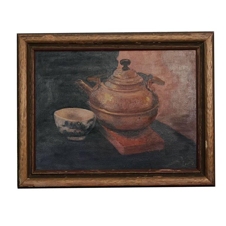 "4:00 Tea" Painting by Magdalene D. Lewis, African-American Artist