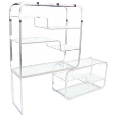Swivel Base Chrome and Glass "Expandable" Étagère 3