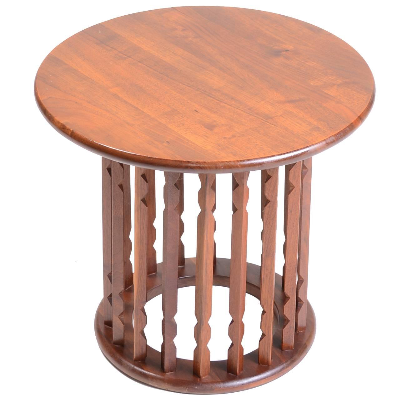 Solid Walnut Modern End Table in the Style of Arthur Umanoff