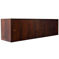 Rosewood Wall-Mounted Sideboard by Finn Juhl, Made by Bo-Ex