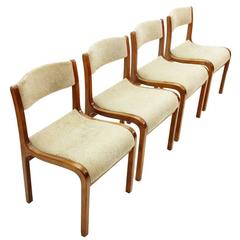 Italian Mid-Century Wooden Chairs, Set of Four 3