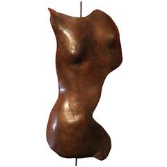 Bronze sculpture representing a feminine chest by Céline Chalem