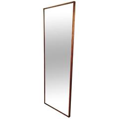 1950s Long and Narrow Brass Mirror