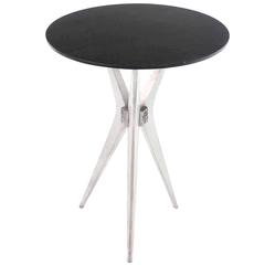 Tall Cast Aluminum Tri-Leg Base Round Cafe Dinette Table