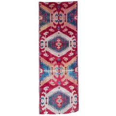 19th Century, Uzbek Silk Velvet Ikat Panel