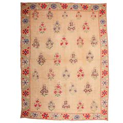 19th Century Uzbek Bukhara Suzani Embroidered in Silk on a Cotton Background