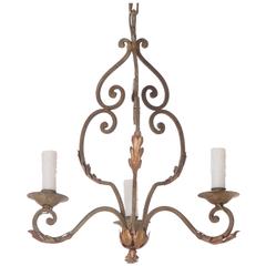 Antique French 19th Century Metal Chandelier