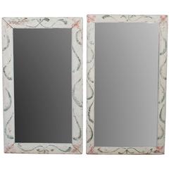 Pair of Painted Wood Carousel Mirrors 11