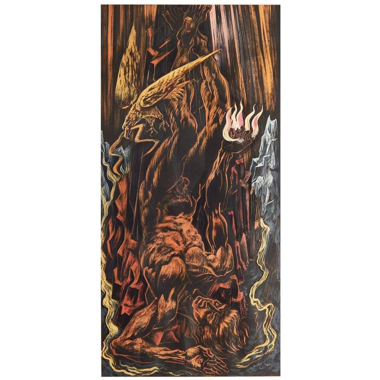 "Prometheus (Self Portrait)", MidCentury Masterpiece by Norman Millet