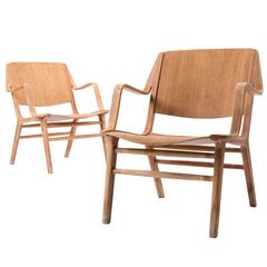 Pair of AX Chairs, Peter Hvidt and Mølgaard-Nielsen for Fritz Hansen, Denmark