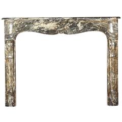18th Louis XIV Grey Belgian Marble Antique Fireplace Mantel 7