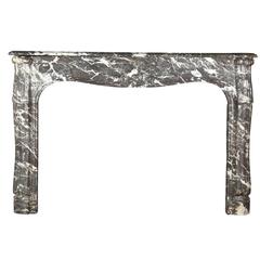 18th Century Antique Fireplace Mantel in Belgian Grey Marble 9