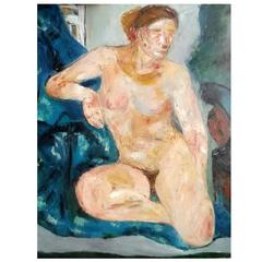Marie Louise Garnavault French Modernist Abstract Portrait Seated Cubist Nude
