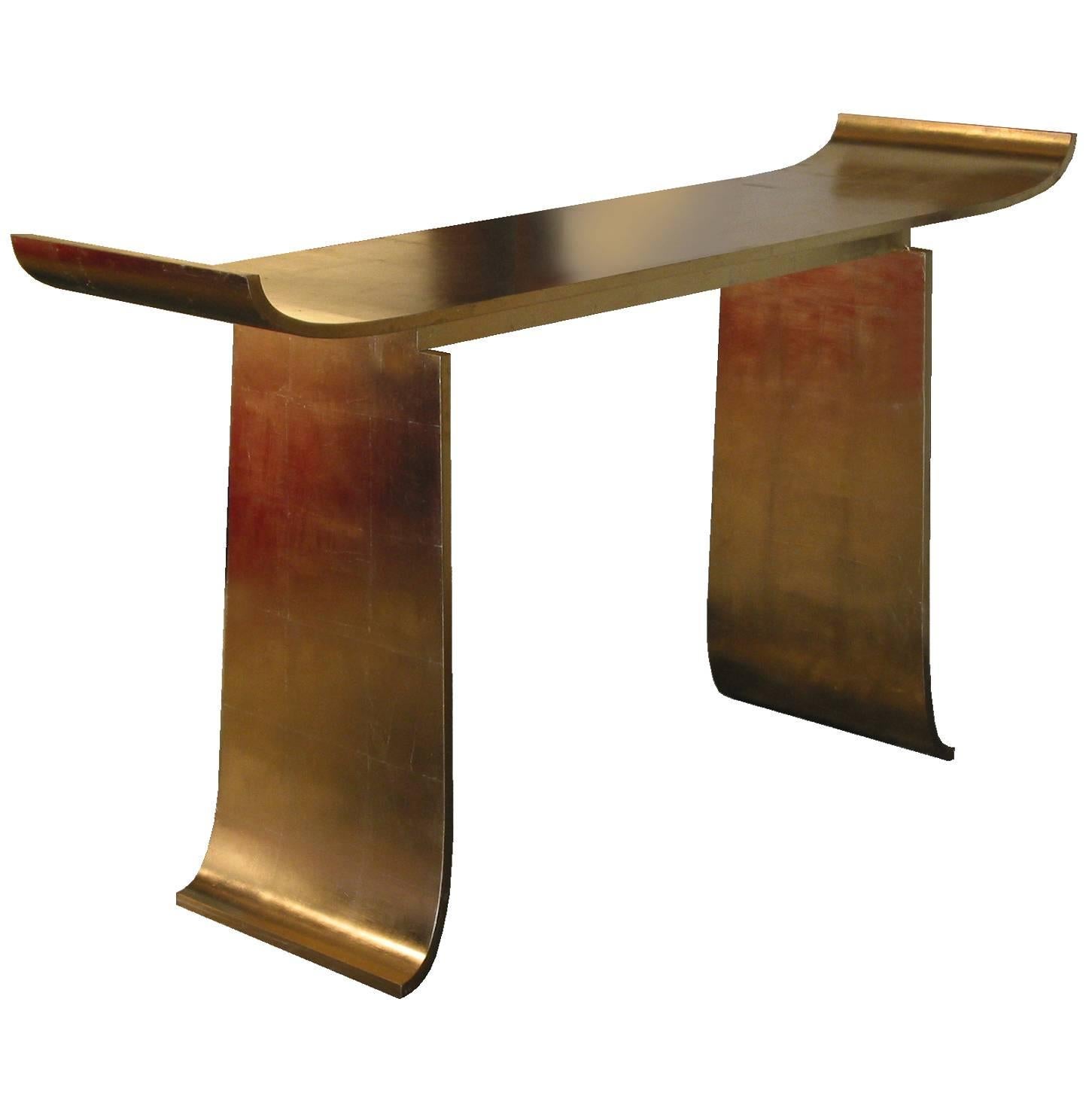 Chinoiserie Style Gilded Console Table"Golden"  For Sale