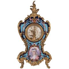 Louis XV Style Cloisonné Gilt Bronze-Mounted Mantel Clock 3