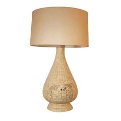 Japanese 1920s Hand-Carved Bone Table Lamp