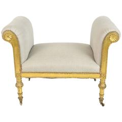 French Giltwood Bench or Window Seat