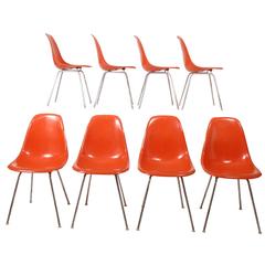 Set of Eight DSX Chairs Design by Charles and Raymolded Eames