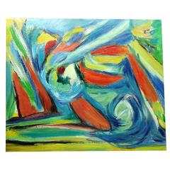 Marie Louise Garnavault French Modernist Abstract Landscape Oil Painting