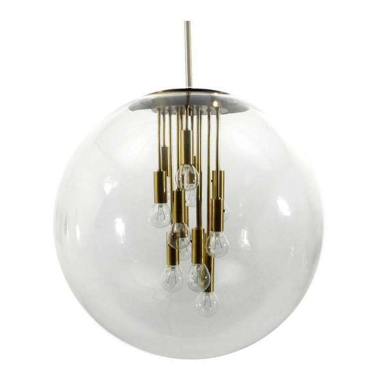 Extra Large Doria Brass Globe Pendant at 1stdibs