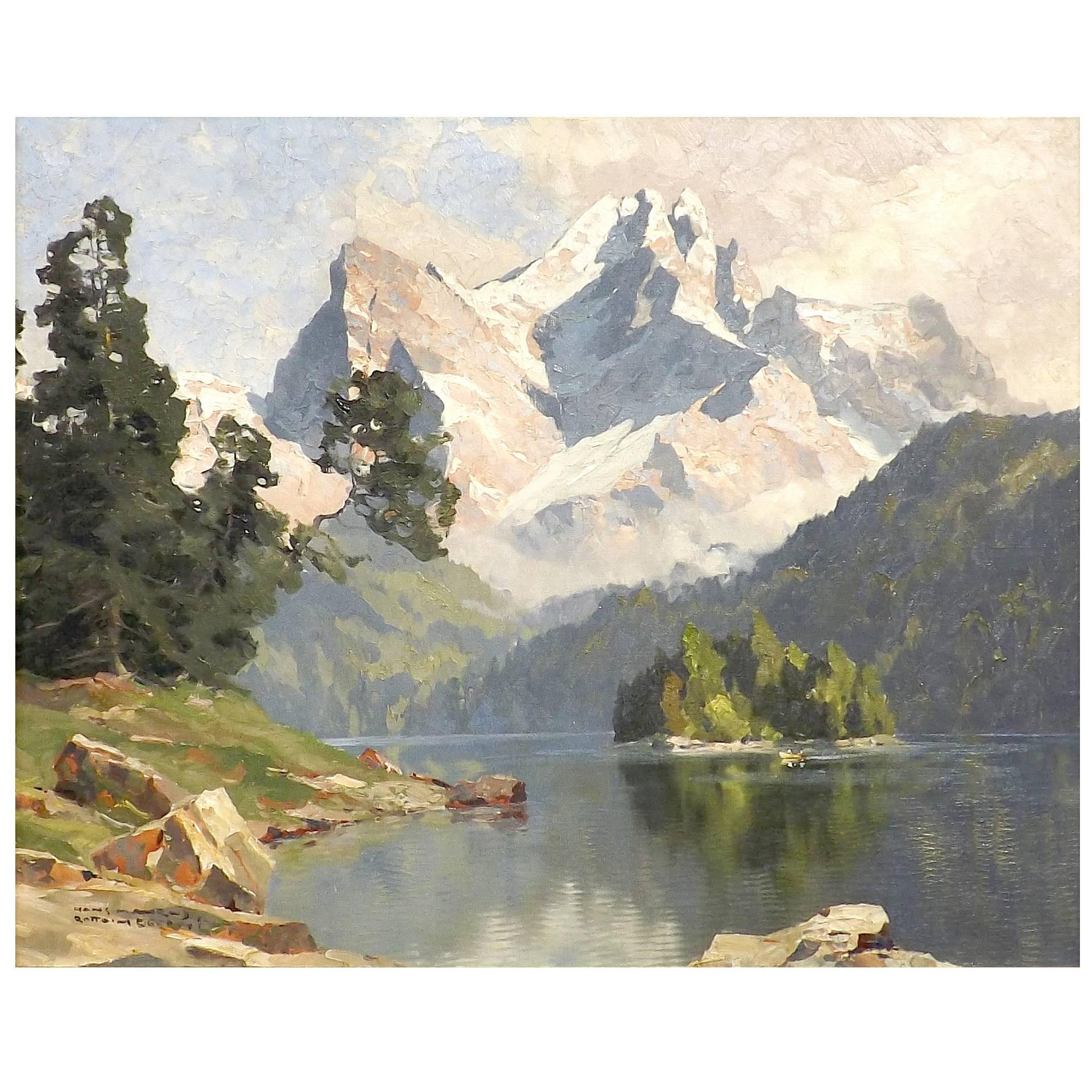 'Am Eibsee, Bavaria' by Munich School Artist Hans Maurus For Sale