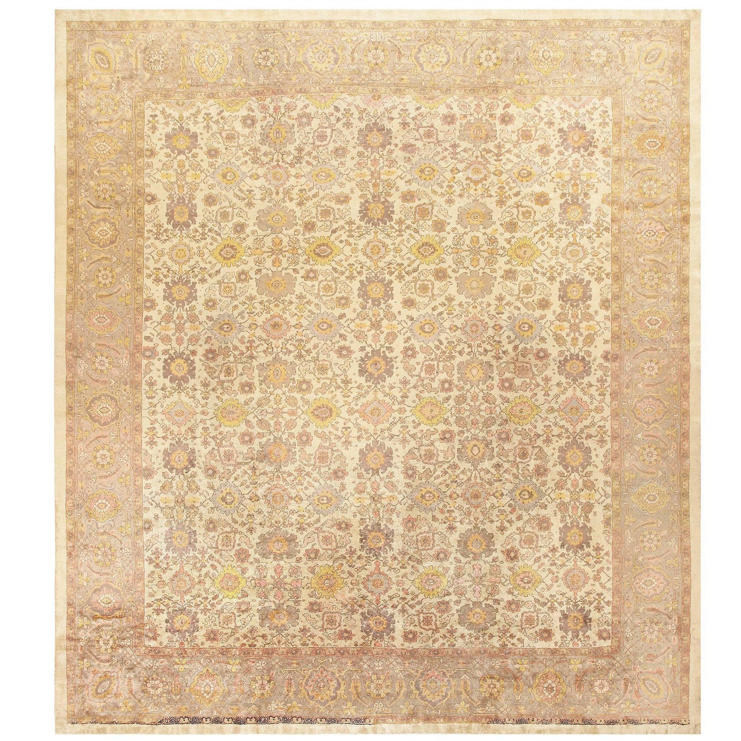 Square Size Ivory Background Persian Antique Sultanabad Rug Size 12 X 13 6 At 1stdibs