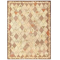 Trellis Design Antique American Hooked Rug 2