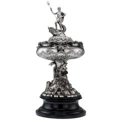 Antique Victorian Solid Silver Monumental Cup and Cover, Garrard, circa 1863