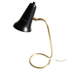 Stilnovo Serpente Brass Desk or Table Lamp, 1950s Italian Modernist Design Light 6