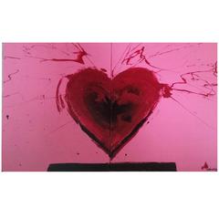 Richard Hambleton, "Broken Heart, " 2004, Diptych, Mixed-Media on Canvas, Signed 