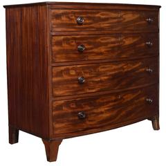 Regency Mahogany Bow Front Chest of Draws 5
