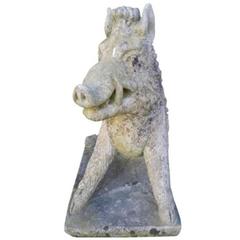 Concrete Boar Garden Statue