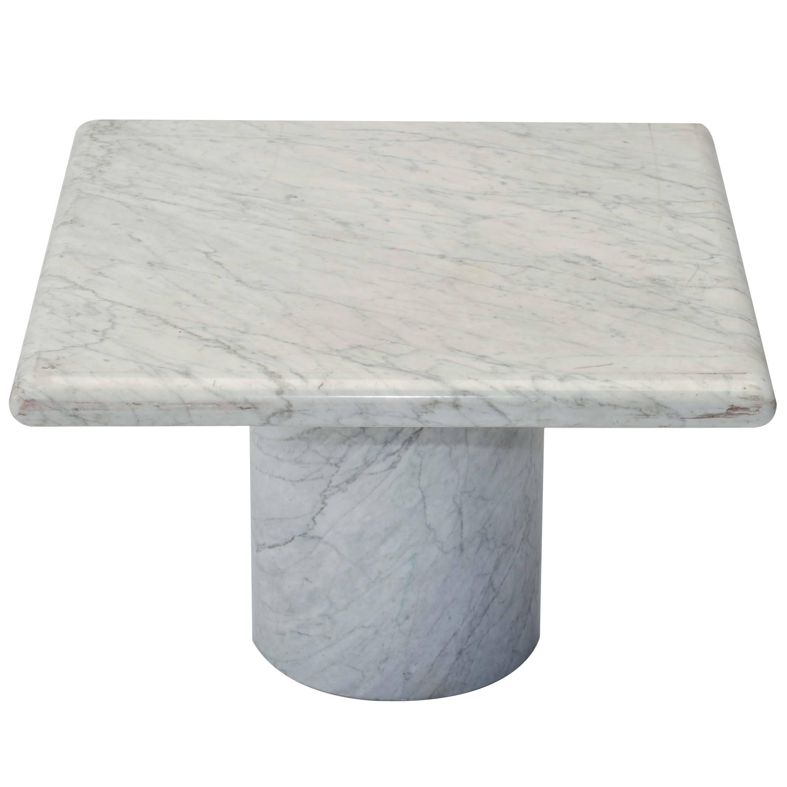 1970s Italian Solid Marble Side Table 