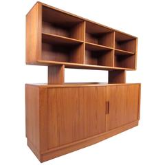 Mid-Century Modern Teak Tambour Sideboard with Topper by H.P. Hansen 6