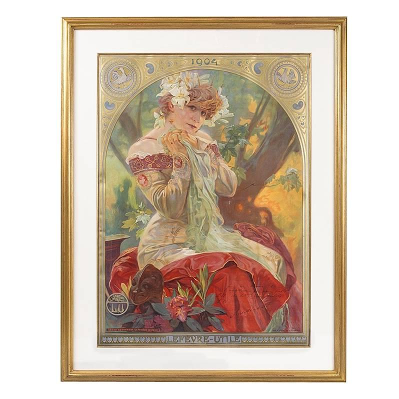 Sarah Bernhardt as “La Princess Lointaine” Lithograph by Mucha